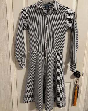 Polo Ralph Lauren Striped Cotton Paneled Shirtdress